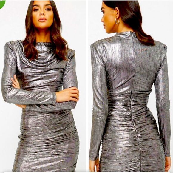 Dresses | Womens 4th & Reckless Silver Dress – Houston Size XS NWOT - Picture 1 of 11